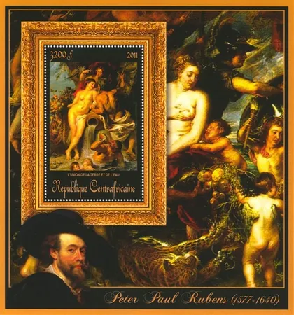 фото, ЦАР-Живопись- Рубенс -2011.Чистый  красивый Блок.MNH.