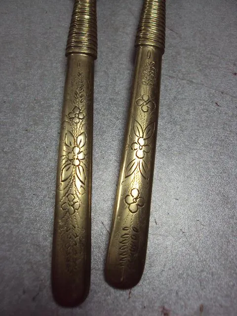 Столовые приборы салатный или десертный набор ложка и вилка узор цветы латунь длина 21 см (№1699) Продаж