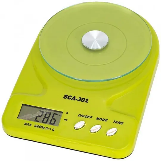 Электронные кухонные весы на 7 кг с стеклянной платформой Зеленый Ціна