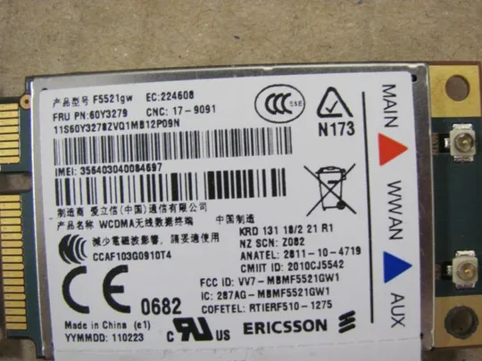 номер0281-18 3G модем Ericsson 04W3767 для LENOVO T420 E420 T520 W520 X220 X1 L420 L421 L520 T420i оригі З аукціону