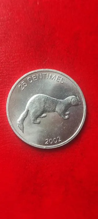 Купити Очень красивая монета 25 сантимов Конго, лев и мангуст 2002 год lm373.
