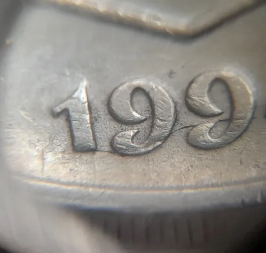 (6118) 25 копійок 1994 1БВм розколи у році карбування на аверсі (25 копеек 1994 1БВм) Продаж