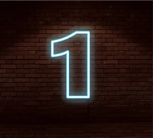 Неоновий світильник Цифра один 225х355 acr-n000072 Ціна