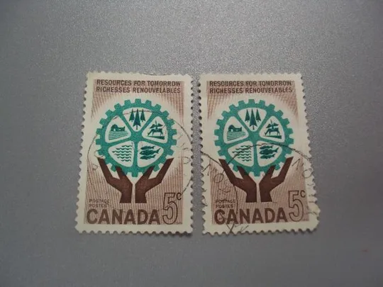 марки Канада 1961 ресурсы охрана окружающей среды лот 2 шт гаш №2390 Ціна