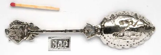 Антикварна срібна ложечка Музиканти 800 проба 1900-ті Germany Де купити