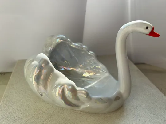 Купити Фарфорова ваза - цукерниця "Лебідь" Перламутр Київський ЕКХ завод 70-ті роки СССР