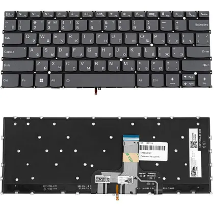 фото, Клавіатура для ноутбука LENOVO (Yoga 7 14IAL7) rus, black, без кадру, підсвічування клавіш