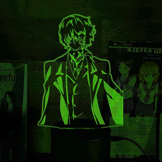 Акриловий світильник-нічник Осаму Дазай 3 зелений tty-n002320 Ціна