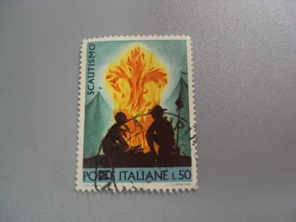 фото, марка Италия 1968 скауты туризм огонь гаш №2745