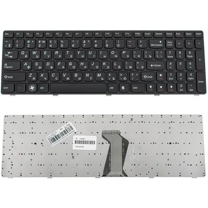 фото, Клавіатура для ноутбука LENOVO (Y570) rus, black, black frame