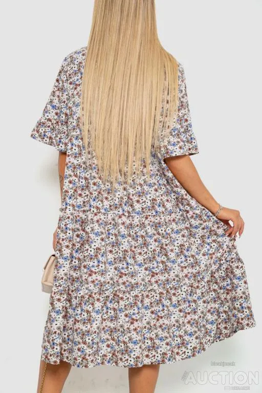 Платье с цветочным принтом, цвет розово-коричневый, 102R5251-1 Продаж