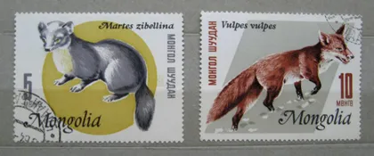 фото, ПУШНЫЕ ЗВЕРИ - ФАУНА = 1966 г. = МОНГОЛИЯ = гаш. #
