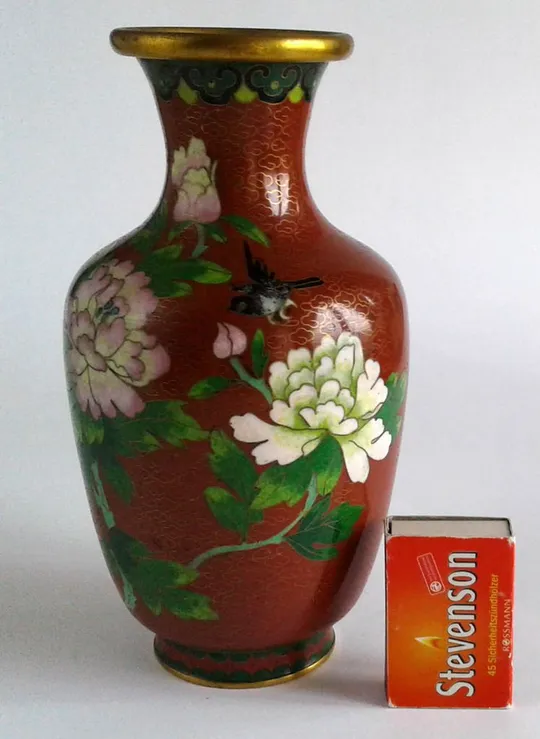 Антикварна колекційна ваза клуазоне Cloisonne латунь #2 Ціна