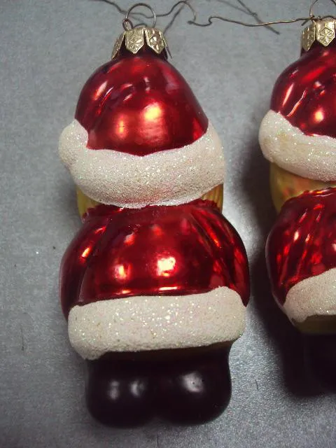 Елочная игрушка подвесная дед мороз стекло лот 2 шт №9979 Інтернет-аукціон