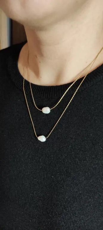 натуральный пресноводный жемчуг, подвеска, цепочка 2 ряда  для девушки nl246 Ціна