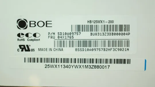 Матриця 12.5 HB125WX1-200 (1366*768, 30pin(eDP), LED, SLIM(без планок та вушок), матова, роз&#039;єм праворуч знизу, for Lenovo X230, З аукціону