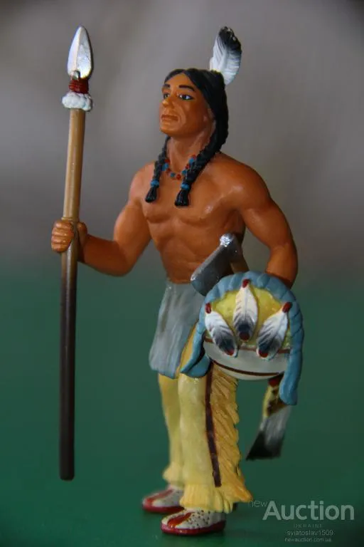 индеец воин Сиу с копьем SCHLEICH ФРГ 90-100мм Ціна