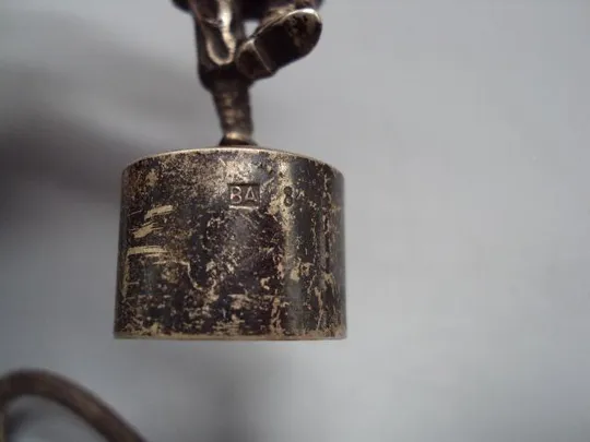 Пробка мужичок музыкант с бубном серебро ВА 84 проба голова вес 29,41 г высота 6,4 см №13966 Продаж