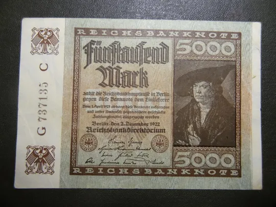 5000 марок Німеччина 1922 Ціна