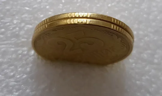 Купити (3451) 25 копійок 1994 1БВк брак гуртильного кільця (2 різні варіанти) - 2 монети (25 копеек 1994)