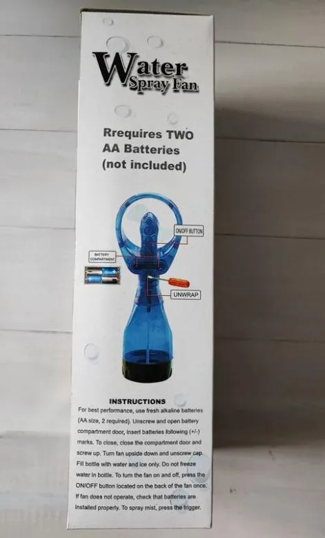 Портативний ручний міні вентилятор на батарейках з розпиленням води water spray fan Продаж