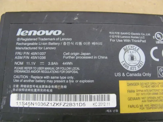 Оригінал АКБ, Акумуляторна батарея, живлення, Оригінальна батарея, battery 45N1037 45N1036 45N1143 45N1039 11.1V 44WH для Lenovo ThinkPad T430s T430si З аукціону