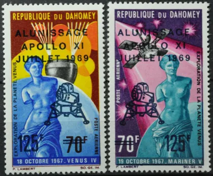 фото, Дагомея Бенин Космос 1969 Надпечатка