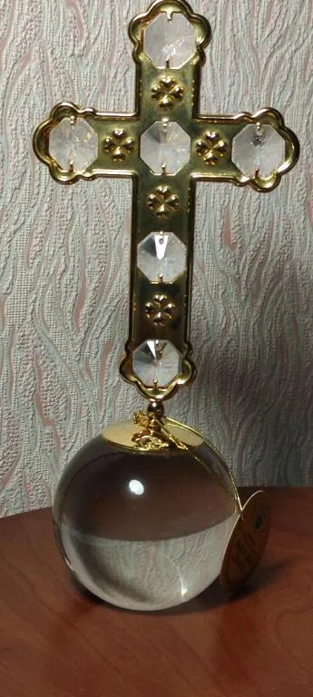 Крест Сваровски. h - 18,5 см Позолота 24 карата pj246 Де купити