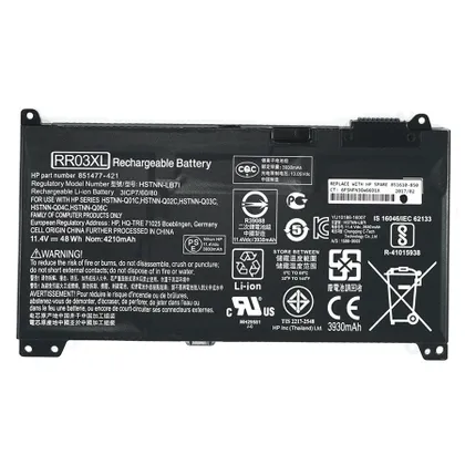фото, Батарея для ноутбука HP RR03XL (ProBook 430 G4, 440 G4, 450 G4, 470 G4 series) 11.4V 4210mAh 48Wh black