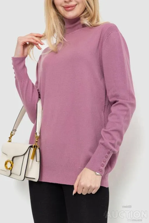 Гольф женский однотонный базовый, цвет пудровый, 214R809 З аукціону