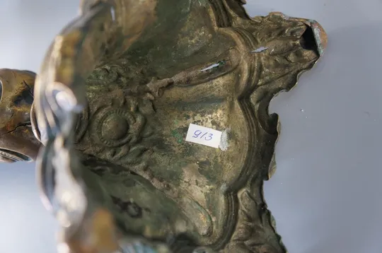 Подсвечник ажурный латунь Варшава клеймо высота 31 см №913 Де купити