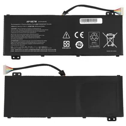 фото, Батарея для ноутбука ACER AP18E7M (Aspire: A715-74G, AN515-54, CN517-71, PT315-51, PT317-53 series) 14.8V 3620mAh 54Wh, Black