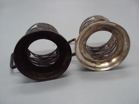 Подстаканники клеймо Киев мнц ссср подстаканник высота 7,6 см, диаметр 6,9 см лот 2 шт №10794 Недорого