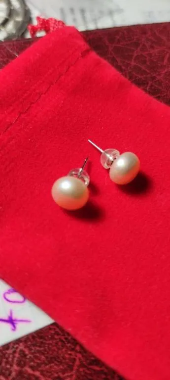 Серьги-пуссеты из жемчуга -классика, стиль! pnf15 З аукціону
