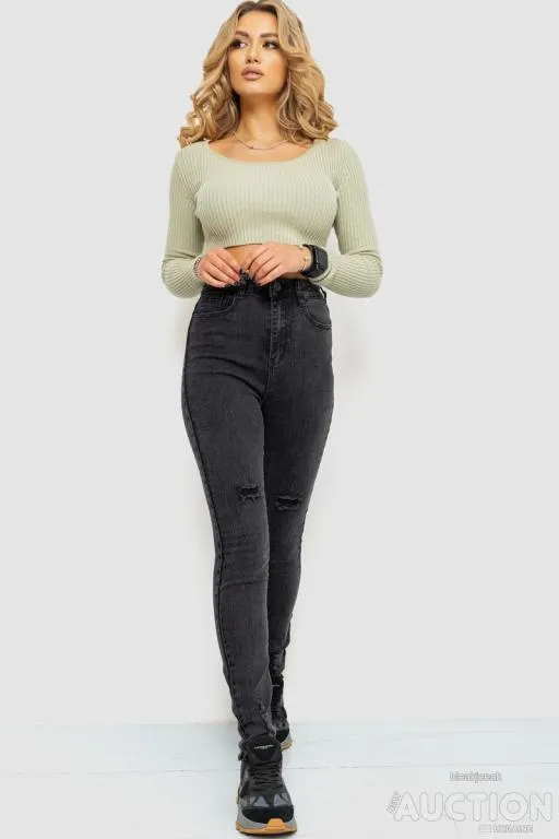 Купити Джинсы женский стрейч, цвет темно-серый, 214R1483