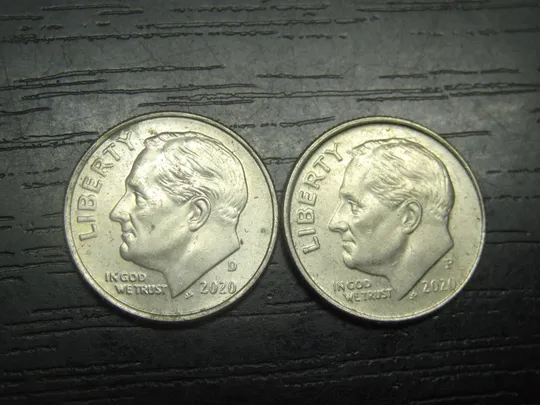 1 дайм 2020 США (два різновиди) Ціна