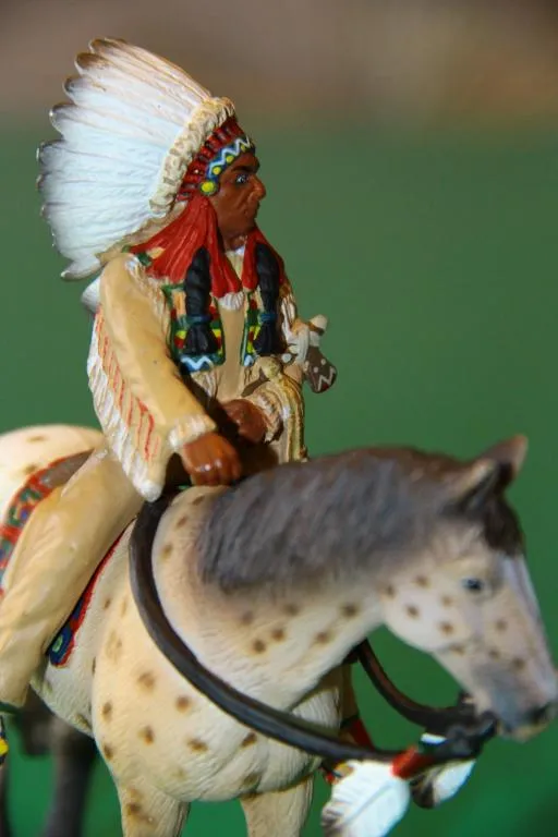 ІНДІАНЕЦЬ ВОЖДЬ СІУ на коні индеец SCHLEICH 90-100мм ФРГ ФРН Де купити