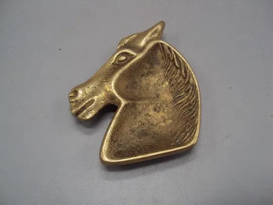 Пепельница бронза лошадь конь лошадка голова лошади высота 1,5 см, размер 6,8 х 8,7 см №14474 Ціна