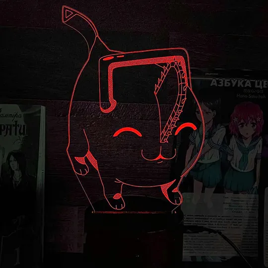 Акриловий світильник-нічник Chainsaw Man 2 червоний tty-n002293 Ціна