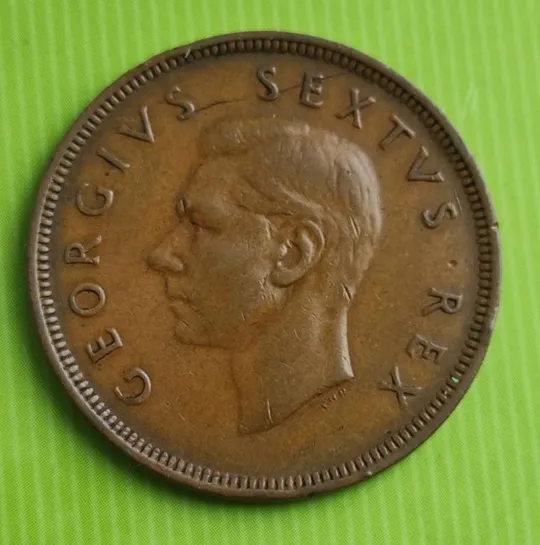 1 пенни 1949 год кораблик монета Южной Африки английский король Георг Шестой fk843 Ціна