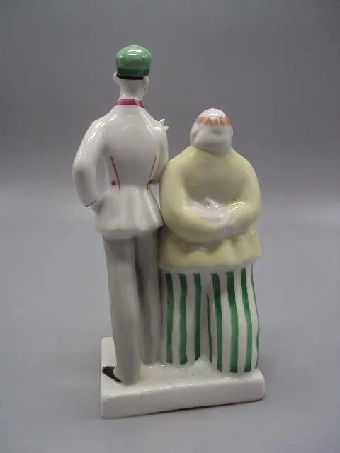 Фигура фарфор статуэтка Киев Толстый и Тонкий из рассказа Чехова высота 18,8 см №14555 Де купити