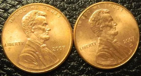 1 цент 2007 США (два різновиди) Ціна