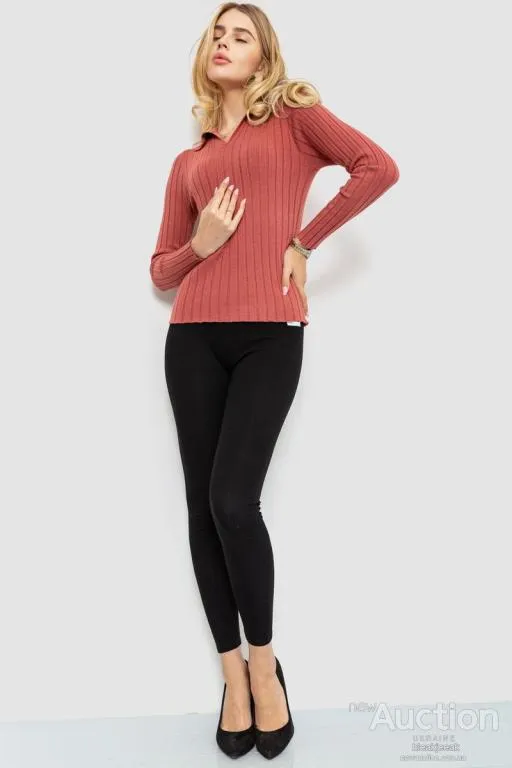 Купити Кофта женская однотонная, цвет темно-коралловый, 204R018