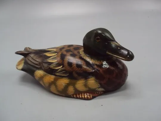Фигура утка дерево статуэтка уточка селезень высота 5,5 см, длина 13 см №3 Де купити