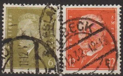 фото, 1932 - Німеччина - Стандарт - Президенти Mi.465-66 _1,80 €