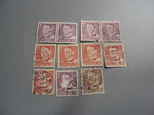 марки Дания стандарт личности король лот 11 шт гаш №2220 Ціна