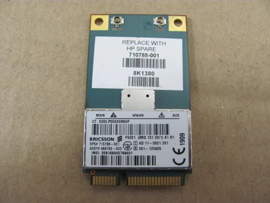 443-23 Модем 3G F5321 1227-12-4719 710788-001 для  HP EliteBook Revolve 810  6470b оригінал З аукціону
