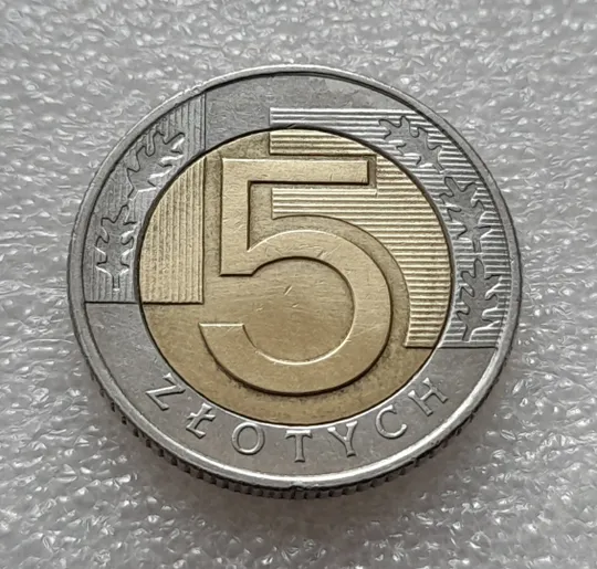 (8082 ря) 5 злотих 2017 Польща (злотий, злоті, злотый, Польша, Polska) невелике зміщення Де купити
