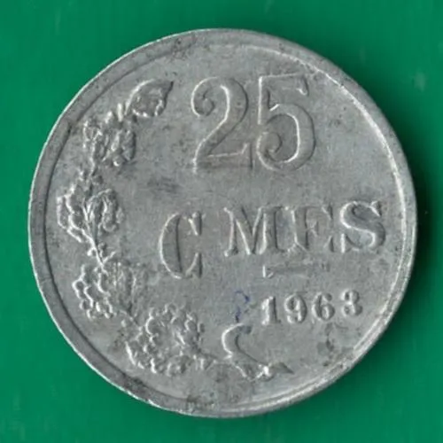25 сантимів 1963 року Люксембург [МШ] Ціна