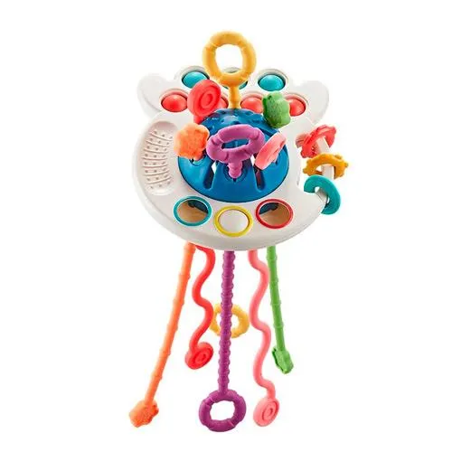 Погремушка прорезыватель Монтессори игрушка для детей 4в1, Осьминог Ціна